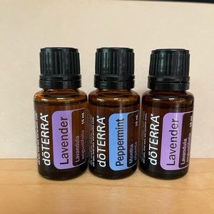 doTERRA brand new (2) Lavender and (1) Peppermint essential oils. 15 ml each